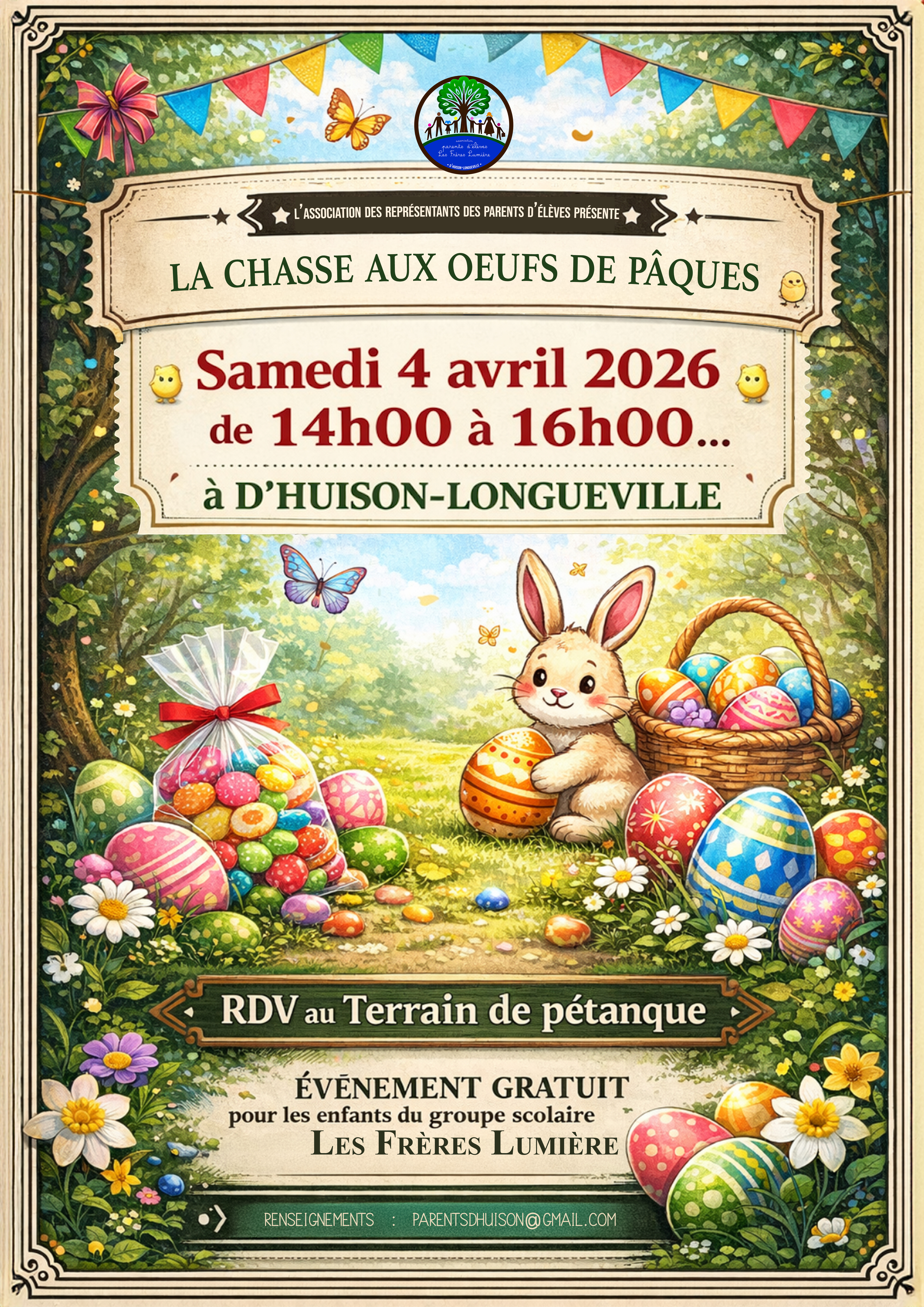 🐣🌸 Chasse aux œufs de Pâques ! 🌸🐣 @ Terrain de pétanque